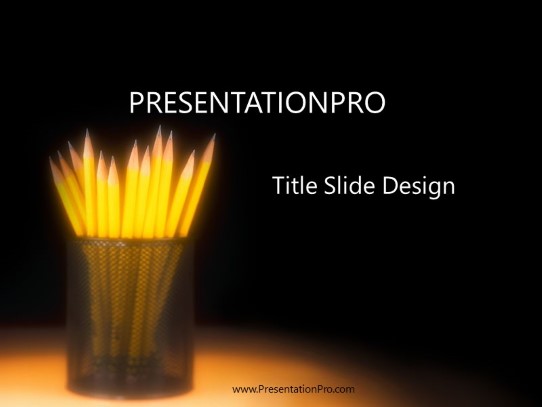 Pencils PowerPoint Template title slide design