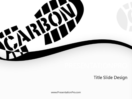 Carbon Footprint White PowerPoint Template title slide design