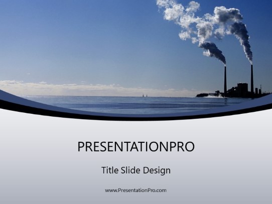 Factory Air Pollution PowerPoint Template title slide design