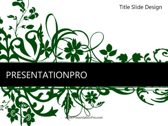 Floral Abstract Green PowerPoint Template title slide design