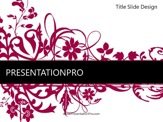 Floral Abstract Pink PowerPoint Template title slide design