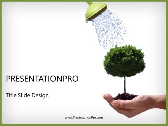 Flourish With Care PowerPoint Template title slide design
