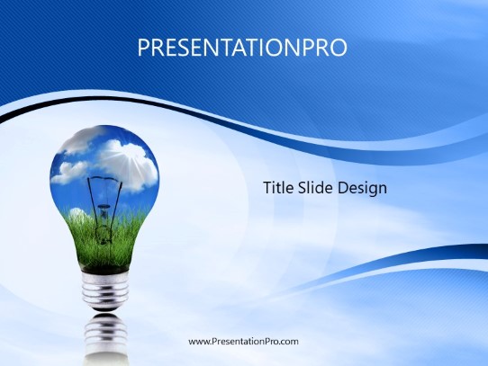 Green Energy Blue PowerPoint Template title slide design