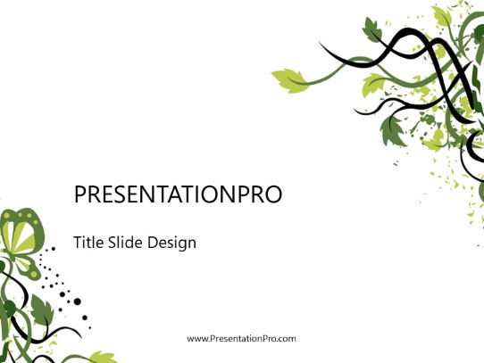 Organic Vine PowerPoint Template title slide design