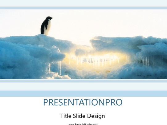 Polar Penguin PowerPoint Template title slide design