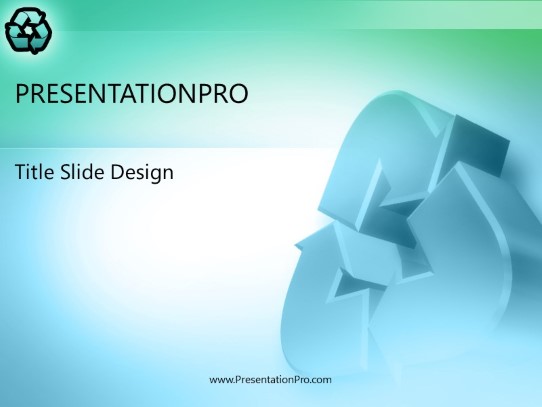 Recycler Blue PowerPoint Template title slide design