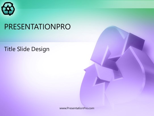 Recycler Purple PowerPoint Template title slide design