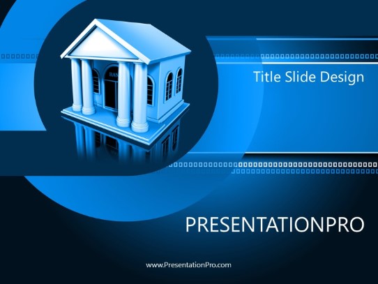 Banking Blue PowerPoint Template title slide design