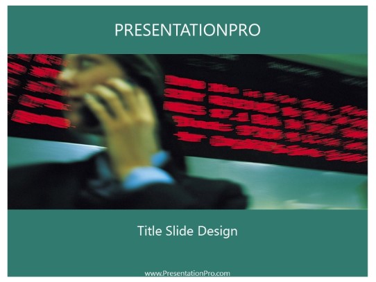 Blurry Diplay Teal PowerPoint Template title slide design