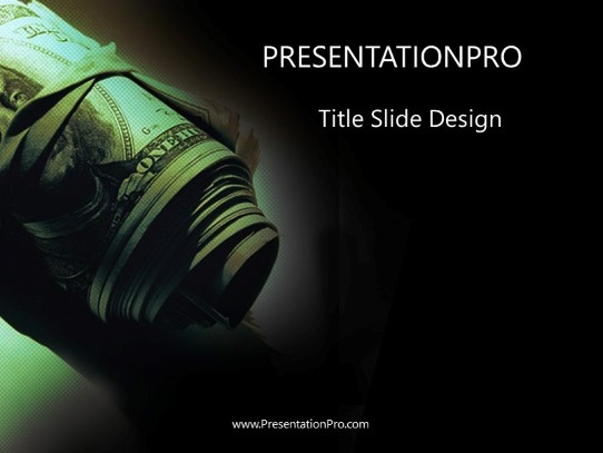 Dollas Green PowerPoint Template title slide design