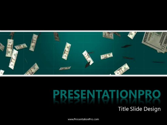 Falling Money PowerPoint Template title slide design