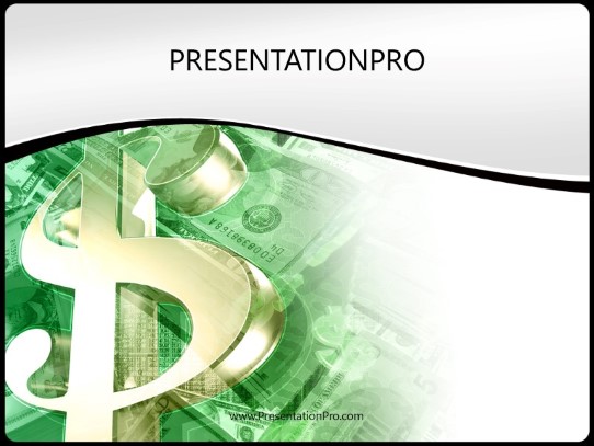money mix green PowerPoint Template title slide design