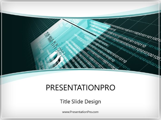 online credit teal PowerPoint Template title slide design