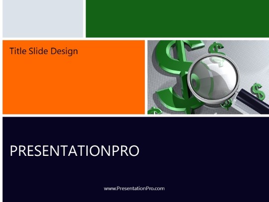 Searching For Funds PowerPoint Template title slide design
