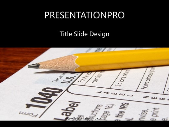 Tax 1040 Form 2 PowerPoint Template title slide design