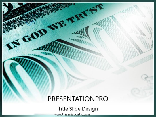 Zoomed Dollar PowerPoint Template title slide design