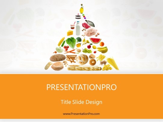Food Pyramid Orange PowerPoint Template title slide design