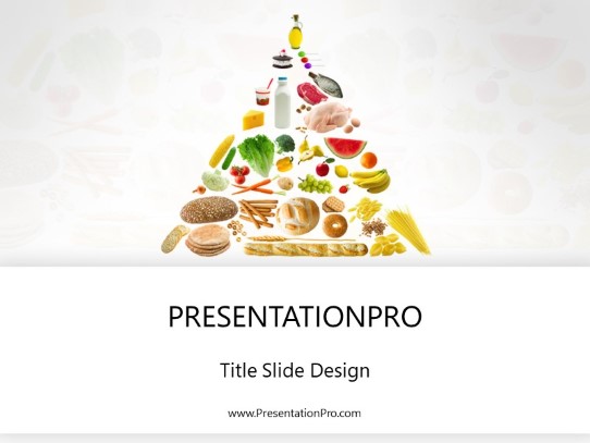 Food Pyramid White PowerPoint Template title slide design
