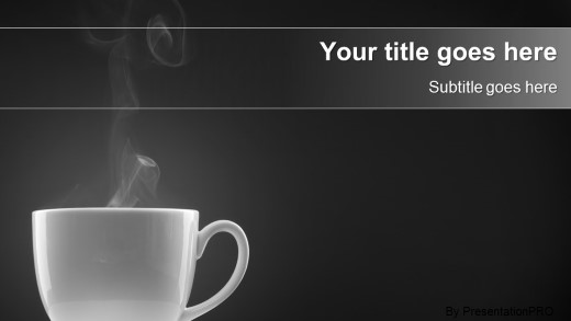 Hot Coffee Break Widescreen PowerPoint Template title slide design