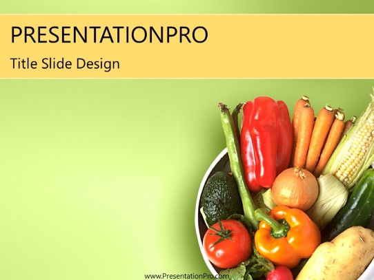 Veggie PowerPoint Template title slide design