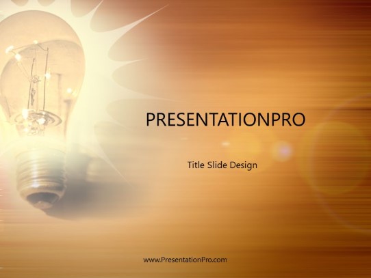 Lightbulb PowerPoint Template title slide design