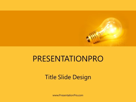 Bulb Orange PowerPoint Template title slide design