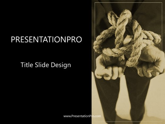Hands Tied Beige PowerPoint Template title slide design