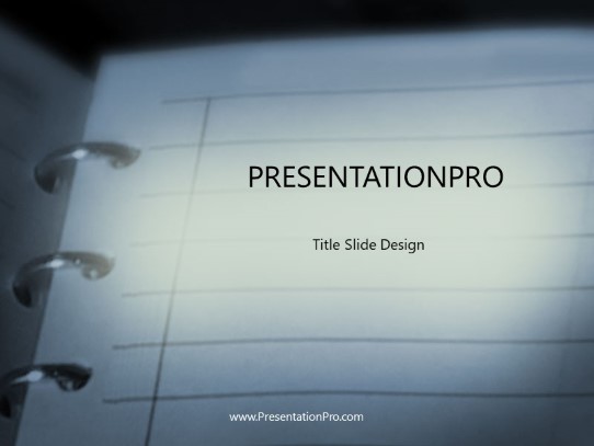 Notes PowerPoint Template title slide design