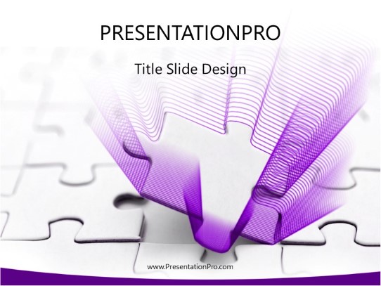 Piece In Place Purple PowerPoint Template title slide design