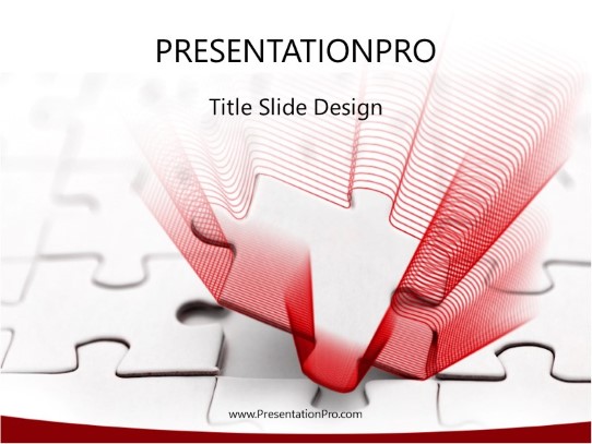 Piece In Place Red PowerPoint Template title slide design