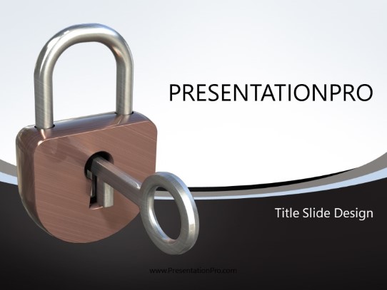 Security Lock Key PowerPoint Template title slide design