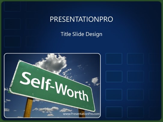 Self Worth PowerPoint Template title slide design