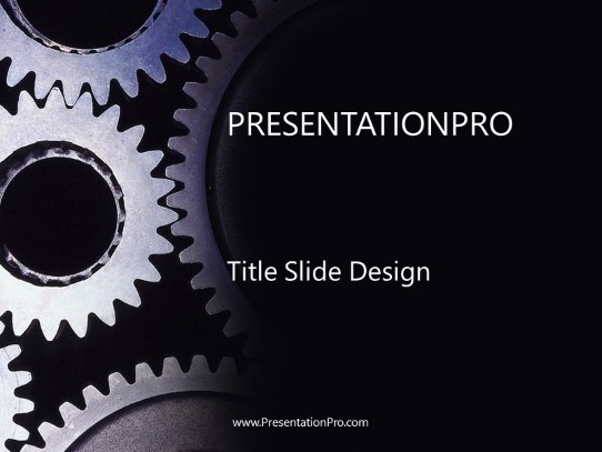 Sliver Gears PowerPoint Template title slide design