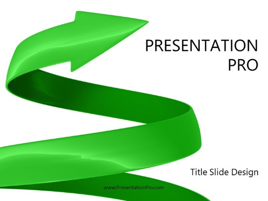 Spiraling Up Green PowerPoint Template title slide design