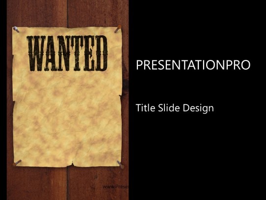 Wanted PowerPoint Template title slide design