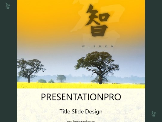 Wisdom PowerPoint Template title slide design
