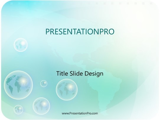 Aqua World PowerPoint Template title slide design