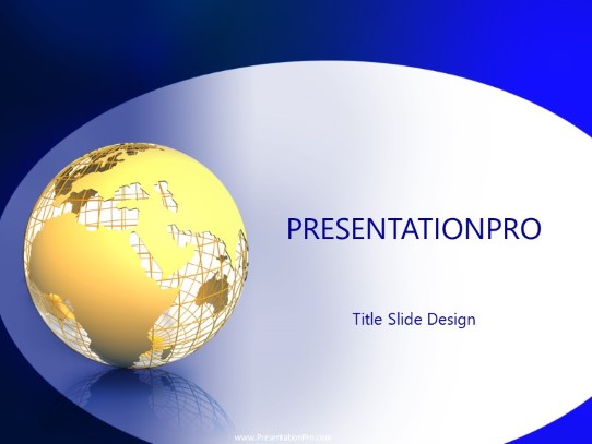 Cast Globe Blue PowerPoint Template title slide design