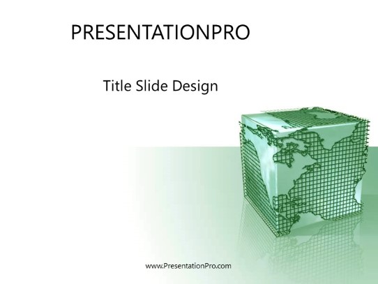 Cubed Green PowerPoint Template title slide design