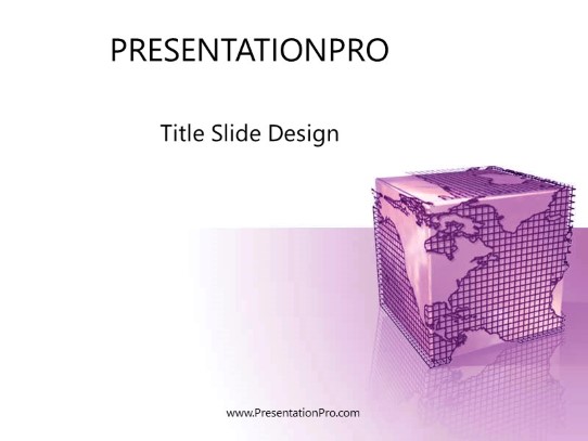Cubed Purple PowerPoint Template title slide design