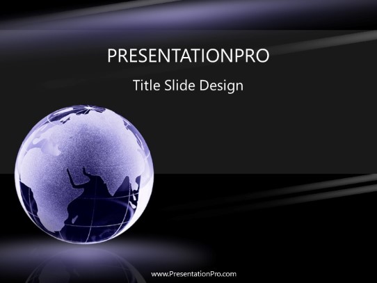 Dark Purple Globe PowerPoint Template title slide design