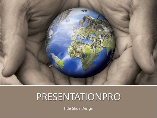 Earth Care PowerPoint Template title slide design