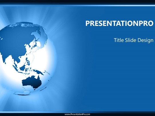 Fareast Rays Blue PowerPoint Template title slide design
