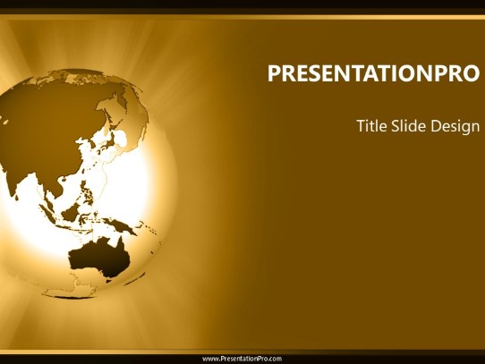 Fareast Rays Tan PowerPoint Template title slide design