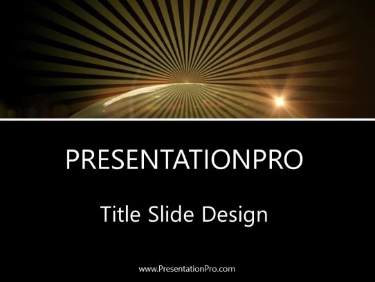 Golden World Rays PowerPoint Template title slide design