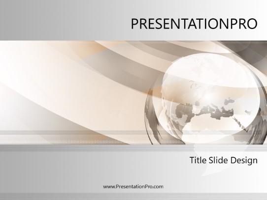Global Glass Swirl Gold PowerPoint Template title slide design