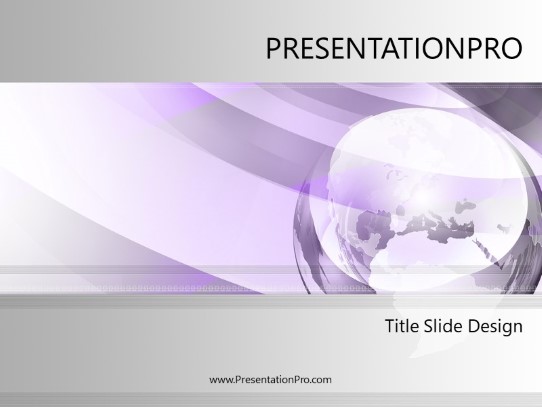 Global Glass Swirl Purple PowerPoint Template title slide design