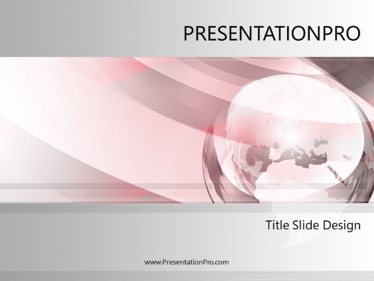 Global Glass Swirl Red PowerPoint Template title slide design
