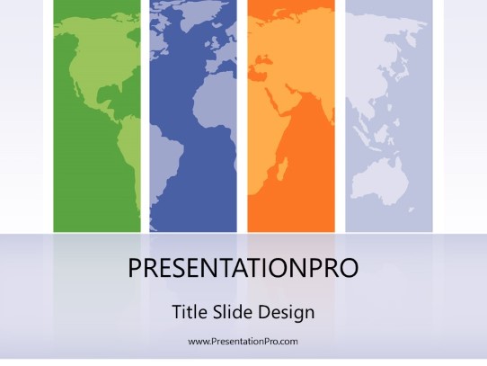 Global Regions Gray PowerPoint Template title slide design