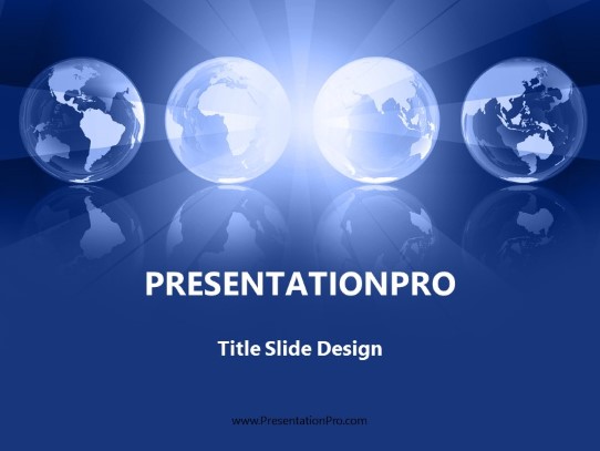 Globe Illumination Blue PowerPoint Template title slide design